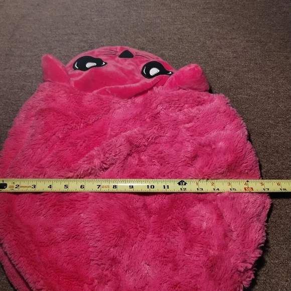 Cat Pretty Pink Soft Furry Toy Storage (Unfilled) Net with a Zipper Cushion Seat - Picture 10 of 10